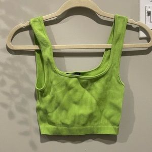 NWOT ZARA lime green tank top